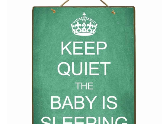 Χειροποίητος ξύλινος πίνακας baby is sleeping