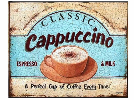 Cappuccino retro πίνακας χειροποίητος