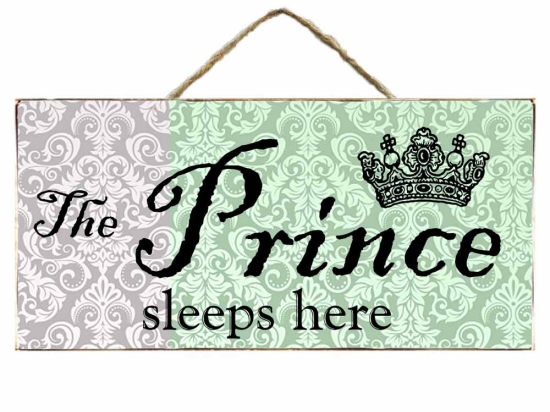 Χειροποίητος ξύλινος πίνακας the prince sleeps here