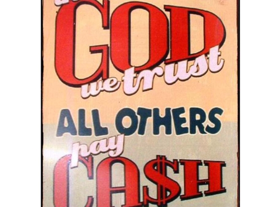 Πίνακας χειροποίητος in God we trust