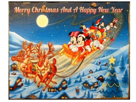 Ταμπελάκι χειροποίητο Χριστουγεννιάτικο  Santa s sleigh 25x20 εκ