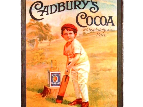 Vintage χειροποίητο πινακάκι Cadburys cocoa 20x25 εκ