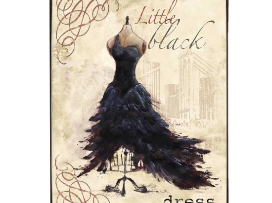 Little black dress vintage χειροποίητο ξύλινο πινακάκι