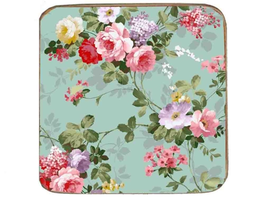 Σουβέρ ξύλινo χειροποίητo roses floral