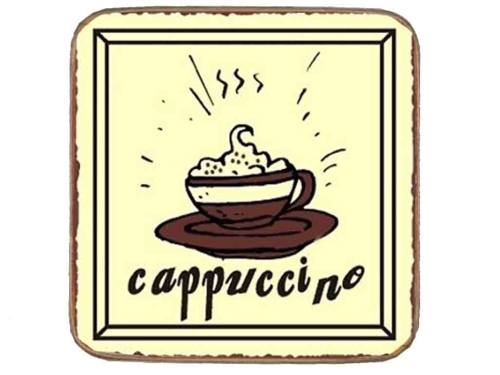 Σουβέρ ξύλινo χειροποίητo cappuccino