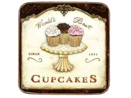 Σουβέρ ξύλινo χειροποίητo world's best cupcakes