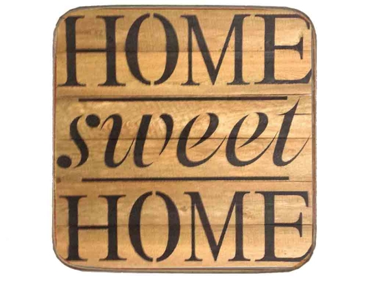 Σουβέρ ξύλινo χειροποίητo sweet home
