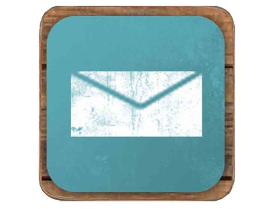 Σουβέρ ξύλινo χειροποίητo mail