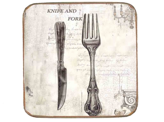 Σουβέρ ξύλινo χειροποίητo cutlery