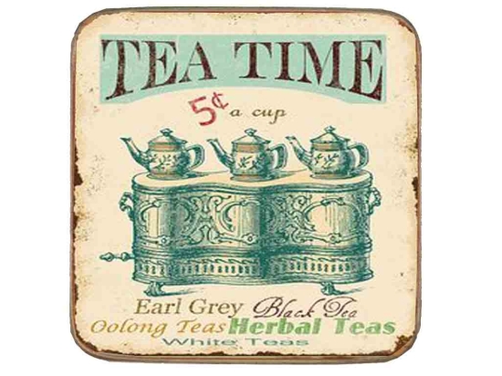 Σουβέρ ξύλινo χειροποίητo tea time