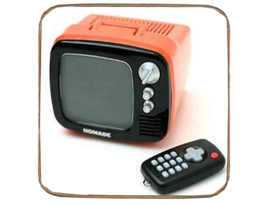 Σουβέρ ξύλινo χειροποίητo tv retro
