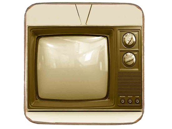 Σουβέρ ξύλινo χειροποίητo vintage tv