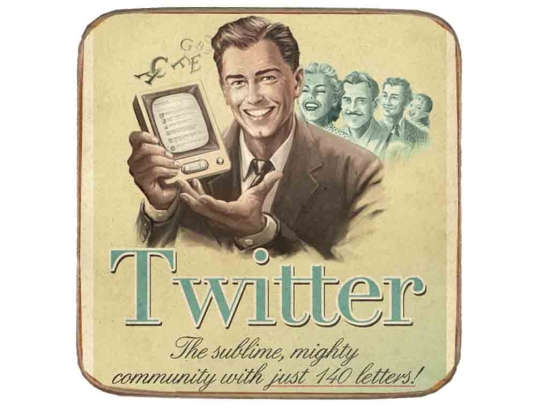 Σουβέρ ξύλινo χειροποίητo retro web Twitter