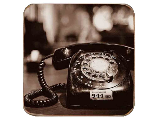 Σουβέρ ξύλινo χειροποίητo τelephone