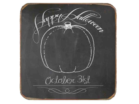 Happy halloween χειροποίητο ξύλινο σουβέρ