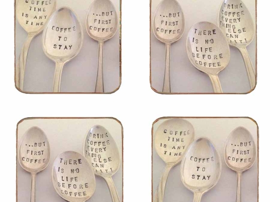 Σουβέρ ξύλινα χειροποίητα spoons σετ 4 τεμάχια