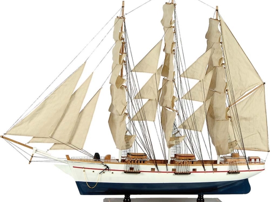 Cutty Sark καραβάκι διακοσμητικό ιστιοφόρο λευκό μπλέ 150x23x124 εκ