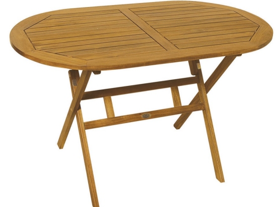 Acacia ξύλινο οβάλ πτυσσόμενο τραπέζι 120x70x72 εκ