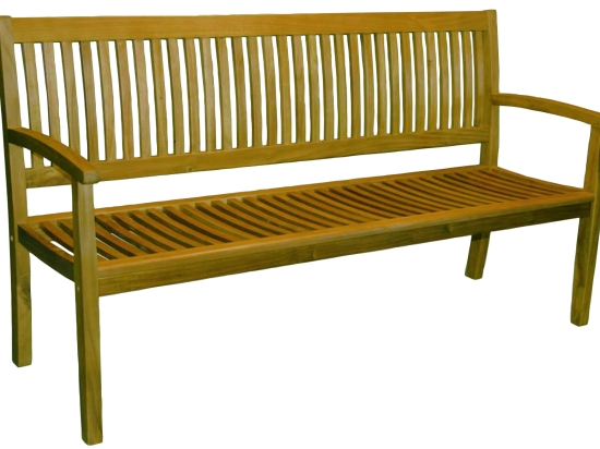 Ξύλινο παγκάκι με πλάτη τριών θέσεων Acacia Wood 158x62x88 εκ