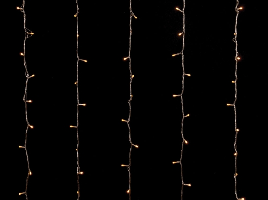 1000 Led λαμπάκια συμμετρική κουρτίνα με επέκταση IP44 διάφανο καλώδιο θερμό λευκό φώς 2x10 μ