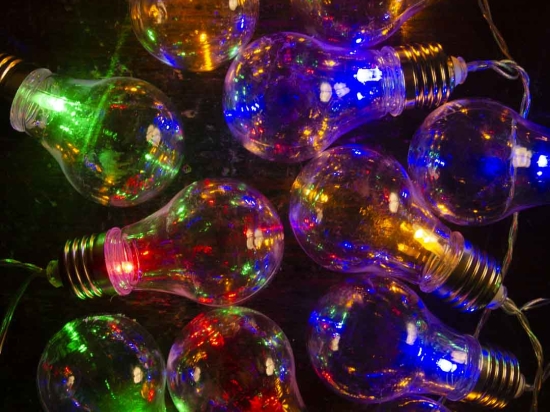 20 Led λαμπάκια αδιάβροχα vintage IP44 με διάφανο καλώδιο και πολύχρωμο φως 4 μ
