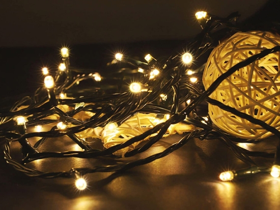 500 Led λαμπάκια IP44 επεκτεινόμενο με πράσινο καλώδιο και λευκό θερμό φως 15μ