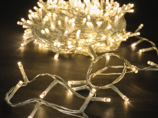 500 Led λαμπάκια IP44 με διάφανο καλώδιο και θερμό λευκό φως 15μ