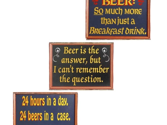 Beer σετ τριών τεμαχίων από ξύλινους χειροποίητους πίνακες