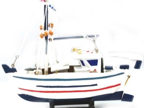 Ψαροκάικο ξύλινο χειροποίητο λευκό 24x6x19 εκ