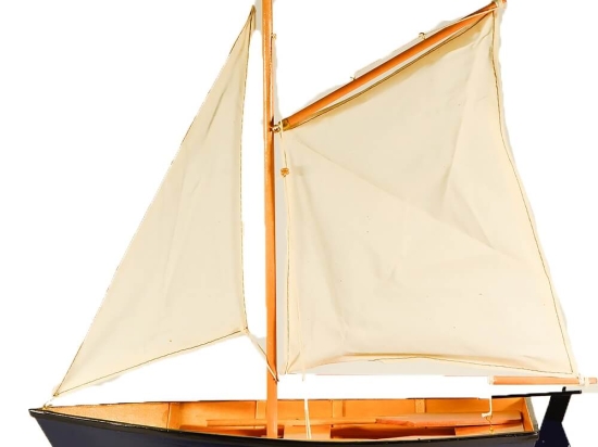Ξύλινη διακοσμητική βάρκα με πανί 45x16x44 εκ