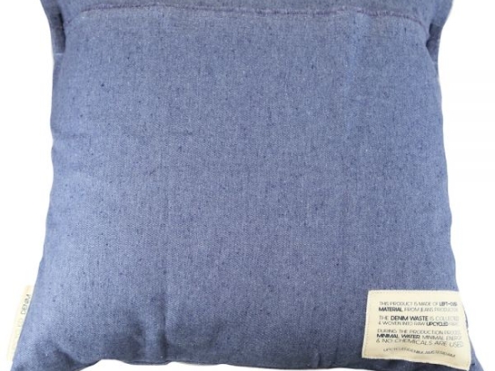 Denim μαξιλάρι μπλε από ανακυκλωμένο τζιν 50x50 εκ