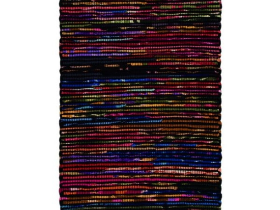 Χαλί πολύχρωμο από βαμβάκι και fleece 60x90 εκ