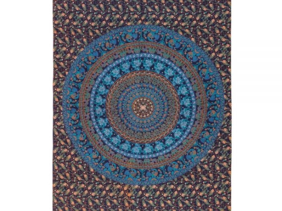 Ριχτάρι ταπισερί Jaipur μπλε βαμβακερό 140x220 εκ