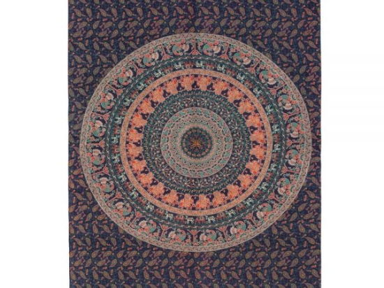Ριχτάρι ταπισερί Jaipur πράσινο βαμβακερό 140x220 εκ