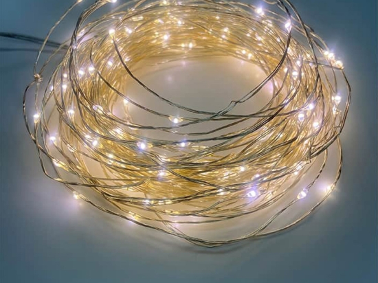 200 Led λαμπάκια με χάλκινο καλώδιο και θερμό λευκό φως 20μ