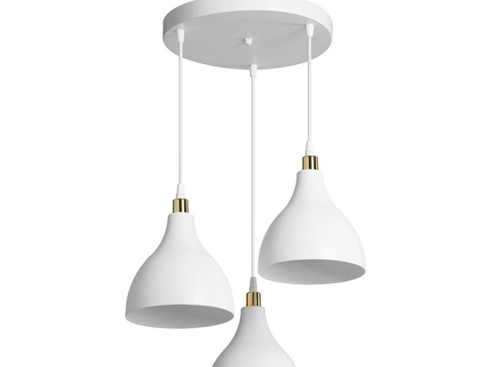 Φωτιστικό οροφής τρίφωτο Lofty pakoworld Ε27 λευκό Φ40x80εκ