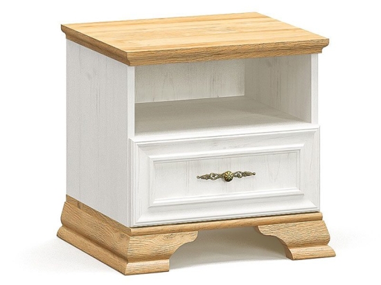 Κομοδίνο Jaden pakoworld golden oak-λευκό antique 49x41x47εκ Σετ 2 Τεμαχίων