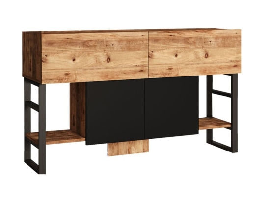 Μπουφές Jaydon pakoworld μελαμίνης φυσικό-μαύρο 139x43x83.5εκ