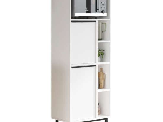 Στήλη κουζίνας Migniato pakoworld λευκό-μαύρο 60x35.5x161.5εκ