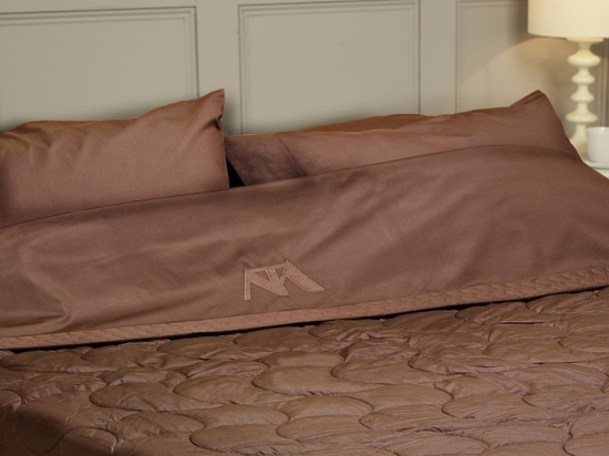 Makis Tselios Home Rengi Σετ Κουβερλί Υπέρδιπλο Brown 220x240cm