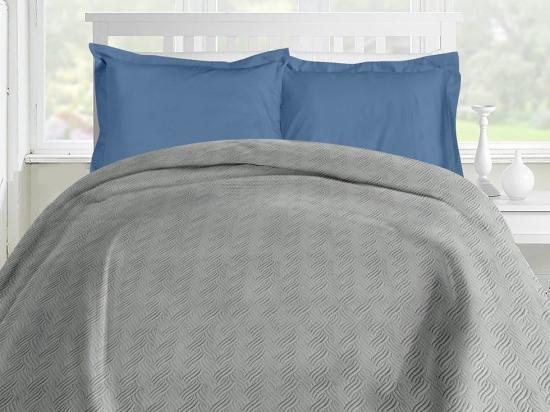 Makis Tselios Home Ultrasonic Κουβερλί Υπέρδιπλο Frost 1 Microfiber Light Grey 220x240cm