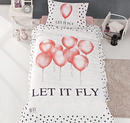 Beauty Home Σετ σεντόνια μονά Fly Art 6110 165x240 Εκρού,Ροζ