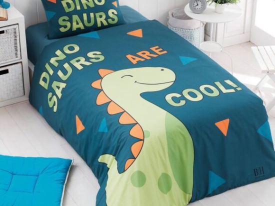 Σετ σεντόνια μονά Dinosaurs Art 6166  165x240 Μπλε,Πράσινο       Beauty Home