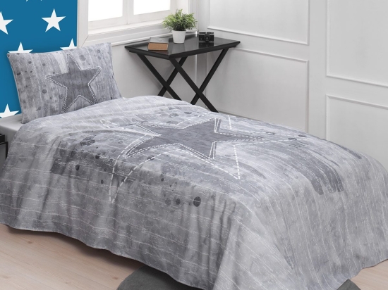Σετ σεντόνια μονά Star Art 6169  170x240 Γκρι       Beauty Home