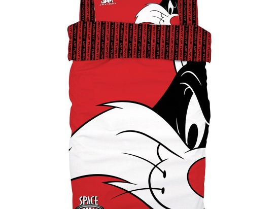Beauty Home Σετ παπλωματοθήκη μονή Art 6192 Space Jam Sylvester 165x250 Κόκκινο