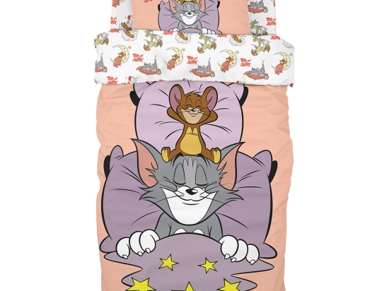 Beauty Home Σετ σεντόνια μονά Art 6194 Tom and Jerry 165x250 Εμπριμέ