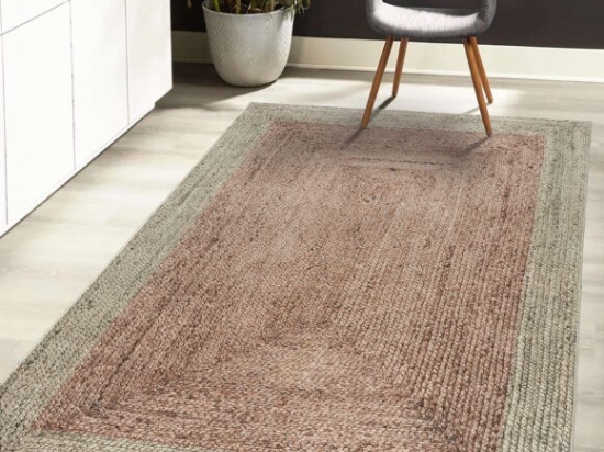 Χαλί Jute Art 9131 160x230 Μπεζ,Ροζ   Beauty Home