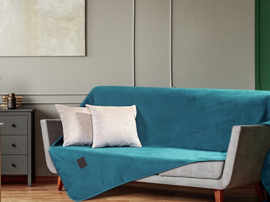 Ριχτάρι Velvety σετ 3τμχ Art 8413 (180x170+180x250+180x300) Πετρόλ   Beauty Home