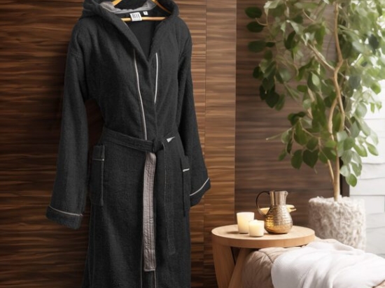 Μπουρνούζι με κουκούλα Art 3424 Μαύρο 3XL  Beauty Home