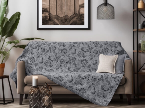 Beauty Home Ριχτάρι Τετραθέσιο Art 8627 180x350 Σκούρο Γκρι